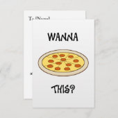 ピザおもしろいパーティの招待状 招待状 (正面/裏面)