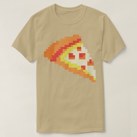 ピザおもしろいファーストフードピアアートビデオゲーマーゲーム Tシャツ (デザイン正面)