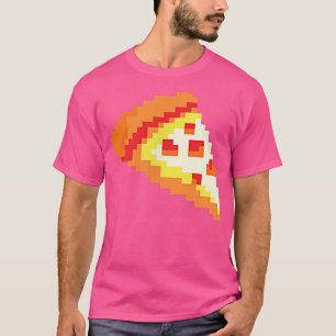ピザおもしろいファーストフードピクセルアートビデオゲーマーゲーム Tシャツ