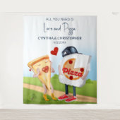 ピザおもしろいブライダルシャワー背景 タペストリー (正面)