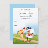 ピザおもしろいブライダルシャワー エンクロージャーカード (正面/裏面)