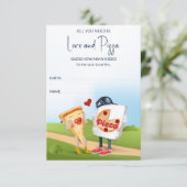 ピザおもしろいブライダルシャワー エンクロージャーカード (スタンド正面)