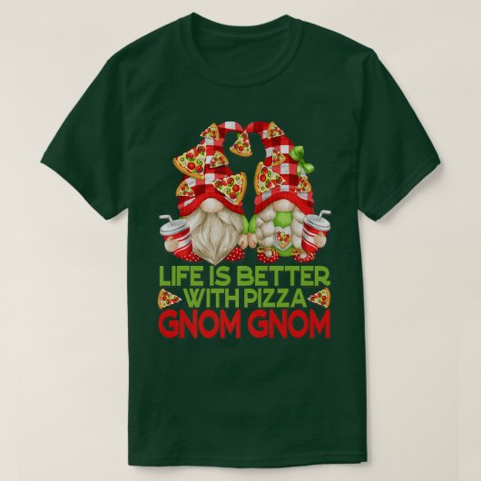 ピザおもしろい好き格言の生活はピザの方が良い Tシャツ (デザイン正面)