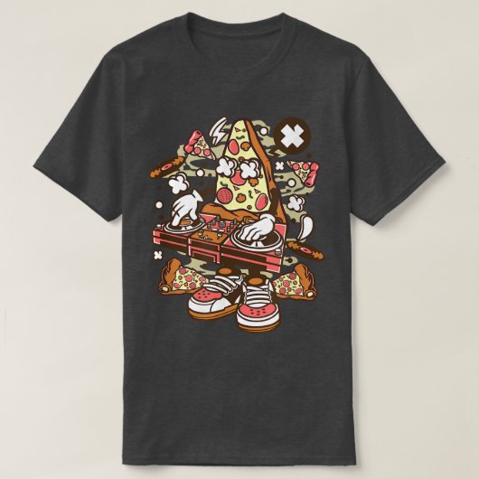 ピザおもしろい愛好家のためのDJピザギフト Tシャツ (デザイン正面)
