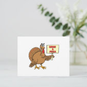 ピザおもしろい感謝祭の七面鳥を注文 シーズンポストカード (スタンド正面)