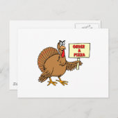 ピザおもしろい感謝祭の七面鳥を注文 シーズンポストカード (正面/裏面)