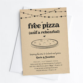ピザおもしろい結婚のリハーサルディナー招待状 招待状