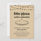 ピザおもしろい結婚のリハーサルディナー招待状 招待状 (正面)