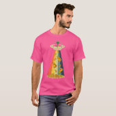 ピザおもしろいUfoエイリアンの食べピザUfoの試験者 Tシャツ (正面フル)