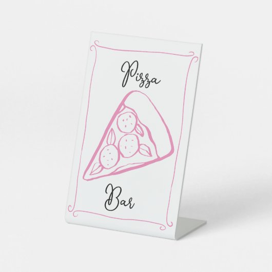 ピザお洒落バー標識 台座サイン (正面)
