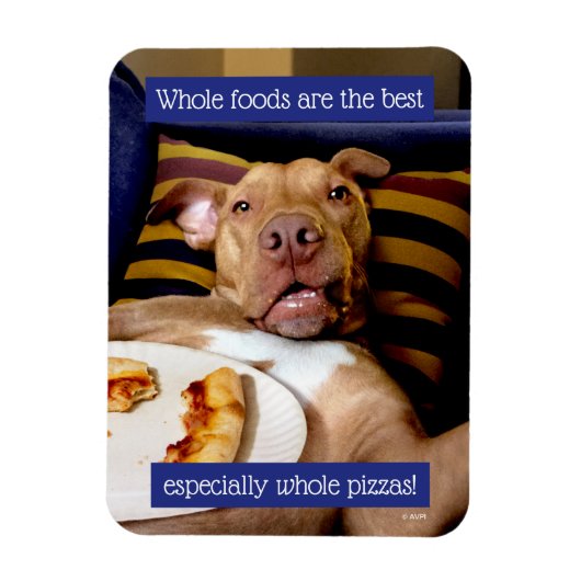 ピザがいっぱい入った犬 マグネット (縦)
