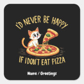 ピザができなくてもし幸せにな食べるカスタム スクエアシール (正面)