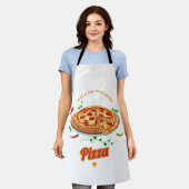 ピザが大好きな女の子おもしろい- エプロン (着用した状態)