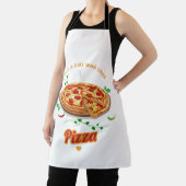ピザが大好きな女の子おもしろい- エプロン (インサイチュ)