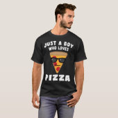 ピザが大好きな少年 Tシャツ (正面フル)