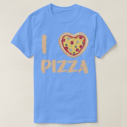 ピザが大好き！イタリア料理のフードマニア ピザ好きのためのイタリア料理 Tシャツ (デザイン正面)