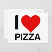 ピザが大好き ハートマーク ポストカード (正面/裏面)