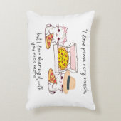 ピザが大好き、猫 アクセントクッション (正面(垂直))