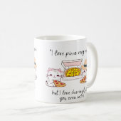 ピザが大好き、猫 コーヒーマグカップ (正面右)