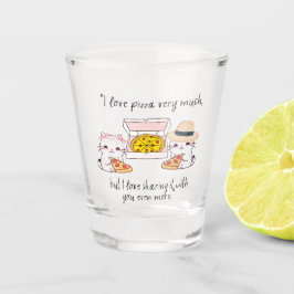 ピザが大好き、猫 ショットグラス