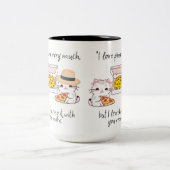 ピザが大好き、猫 ツートーンマグカップ (中央)