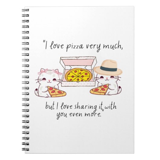 ピザが大好き、猫 ノートブック (正面)