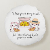 ピザが大好き、猫 ラウンドクッション (裏面)