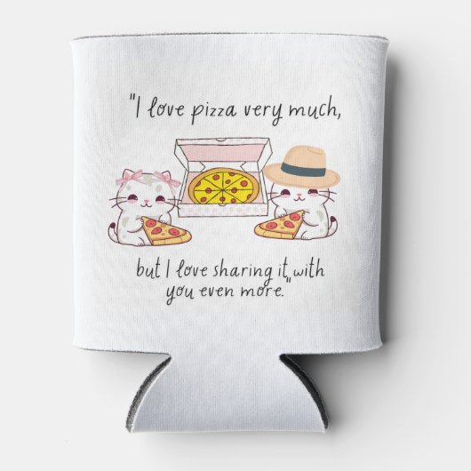 ピザが大好き、猫 缶クーラー (正面)