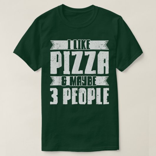 ピザが好きで、もしかしたら3人でピザ好き1058人 Tシャツ (デザイン正面)