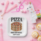 ピザが毎時間ハッピーアワーのピザパーティー ペーパープレート (パーティー)