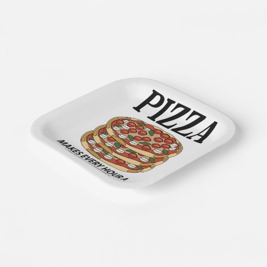 ピザが毎時間ハッピーアワーのピザパーティー ペーパープレート (傾斜あり)