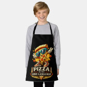 ピザこそ私の愛 面白いピザ好きギフト エプロン (着用した状態)