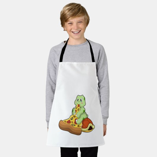 ピザで亀を エプロン (着用した状態)