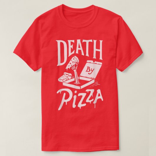 ピザで死おもしろいぬ Tシャツ (デザイン正面)
