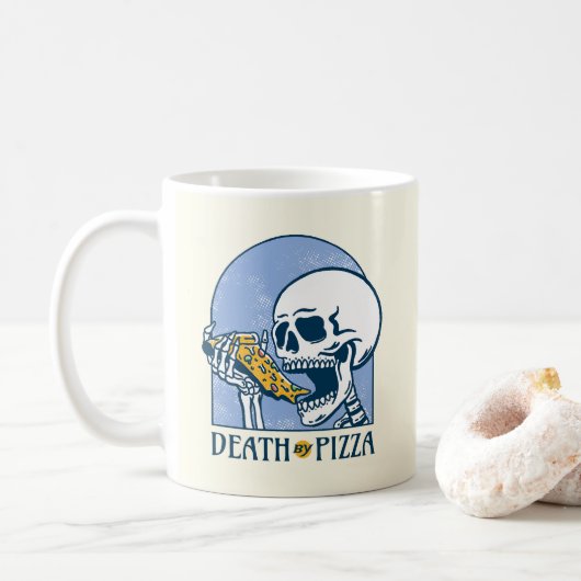 ピザで死ぬ コーヒーマグカップ (ドーナツ)