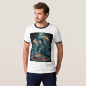 ピザで死ぬ Tシャツ (正面フル)