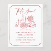 ピザとお洒落ワインブライダルシャワー招待 (正面)