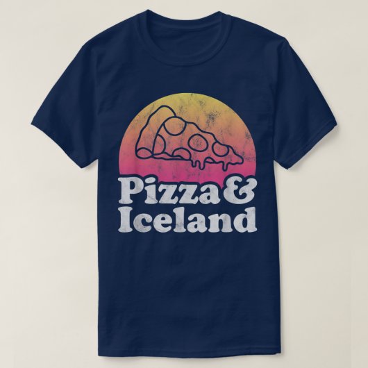 ピザとアイスランド Tシャツ (デザイン正面)