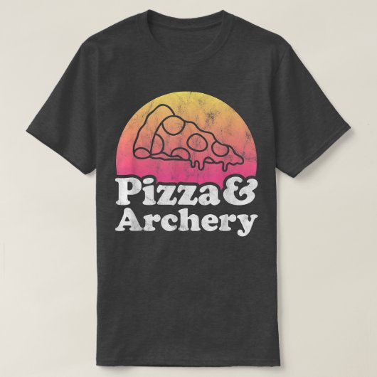 ピザとアーチェリー Tシャツ (デザイン正面)