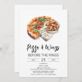 ピザとウィングスウィングウィーンザーズリングや輪招待状 招待状 (正面/裏面)