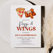 ピザとウイングチキンウイングバースデーパーティー 招待状