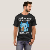 ピザとウーパールーパーが大好きな少年 Tシャツ (正面フル)