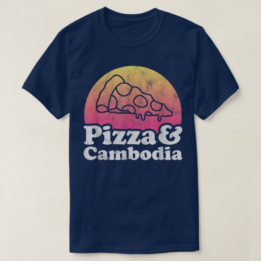 ピザとカンボジアTシャツ Tシャツ (デザイン正面)