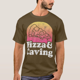 ピザとケービングまたは洞窟 Tシャツ