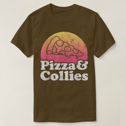 ピザとコリーまたはコリーTシャツ Tシャツ (デザイン正面)