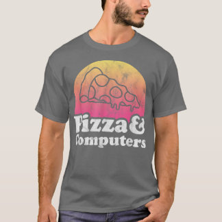 ピザとコンピュータまたはコンピュータ Tシャツ