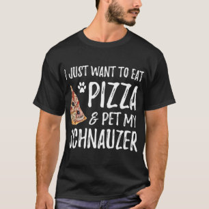 ピザとシュナウザーのおもしろい犬ママのプレゼント Tシャツ