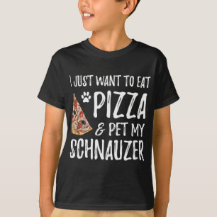 ピザとシュナウザーのおもしろい犬ママのプレゼント Tシャツ