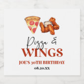 ピザとチキンウィングスの誕生日パーティー ビールラベル (シングルラベル)