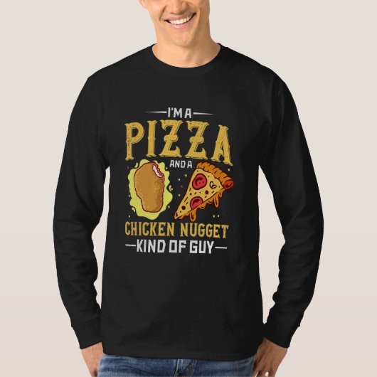 ピザとチキンナゲットが好きなヤツ ピザ Tシャツ (正面)